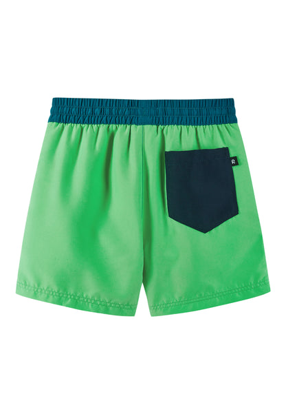 REIMA Badehose <br> Palmu <br>Gr. 110, 122, 128, 146, 152<br> UV-Schutzfaktor 50+<br> schnelltrocknend<br> Netzhose innen <br>Bund regulierbar<br> Länge Mitte Oberschenkel
