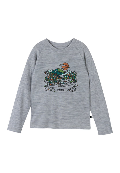 REIMA Kinder Merinoshirt Langarmshirt Merino Viisas grau 5200012A-915D